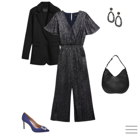 Gorgeous Gunmetal Gray Metallic Jumpsuit - Picture 8 of 8